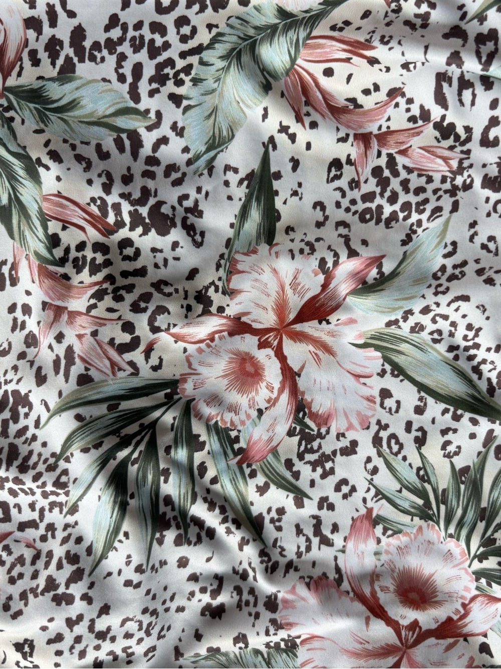 Quint Soul White Label Floral Leopard Open Back One Piece Swimsuit S Bikini Vill - Picture 3 of 5
